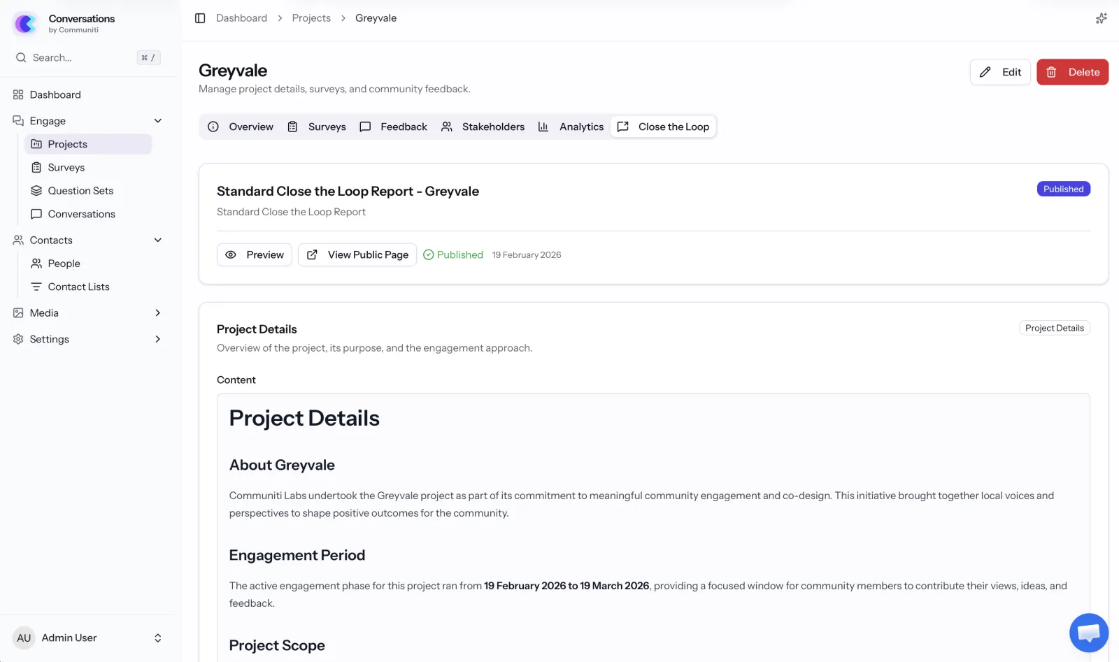 Communiti follow-up workflow placeholder